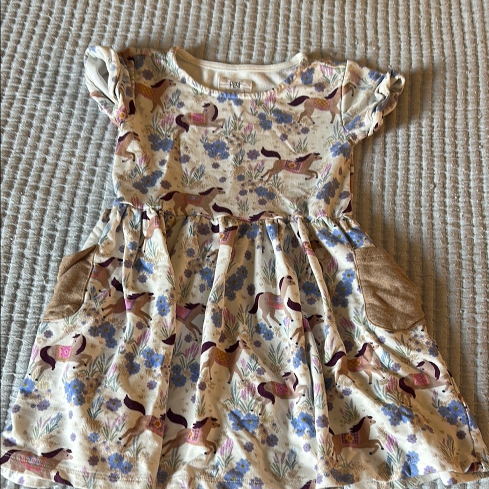 Little Sleepies Cream Casual Sundress with Flutter Sleeves